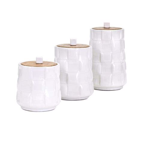 We did not find results for: Wood and Ceramic Canisters with Lid, Set of Three, White ...