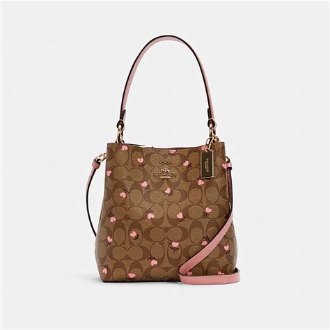 Coach® Outlet Small Town Bucket Bag In Signature Canvas With Heart