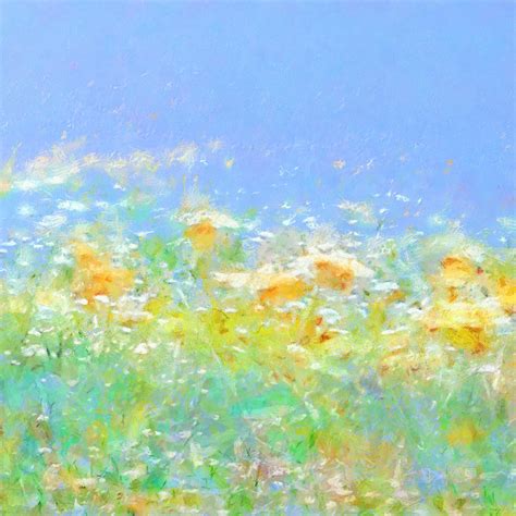 Spring Meadow Abstract Painting By Menega Sabidussi