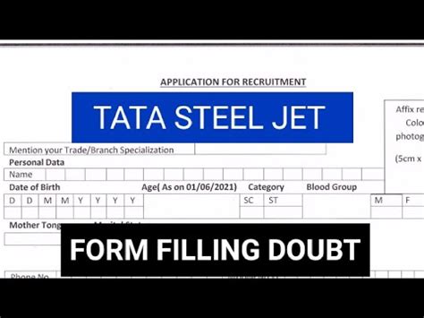 TATA STEEL JET FORM FILLING DOUBT CLEAR VIDEO MUST WATCH BEFORE APPLY