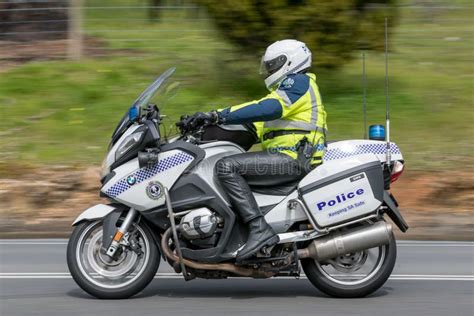 South Australian Police Officer Riding A Bwm Police Motorcycle