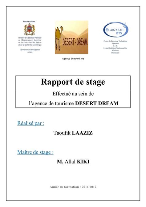 Rapport De Stage Presentation Rapport De Stage Modele De Rapport Images