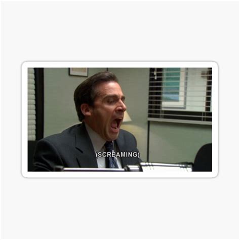 Michael Scott Screaming Sticker By Lucreziatrebbi Redbubble