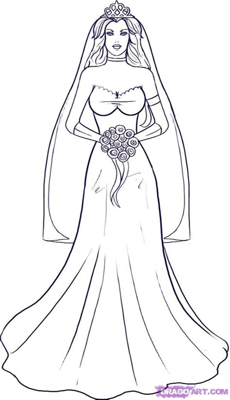 Wedding dresses coloring pages for kids and for adults. 42 best images about Wedding/Bride Coloring Pages on ...