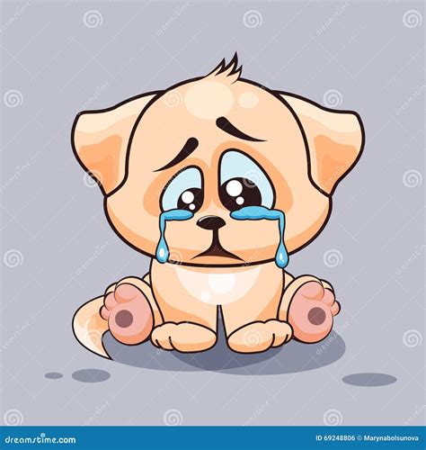 Sad Dog Crying Vector Illustration 69248806