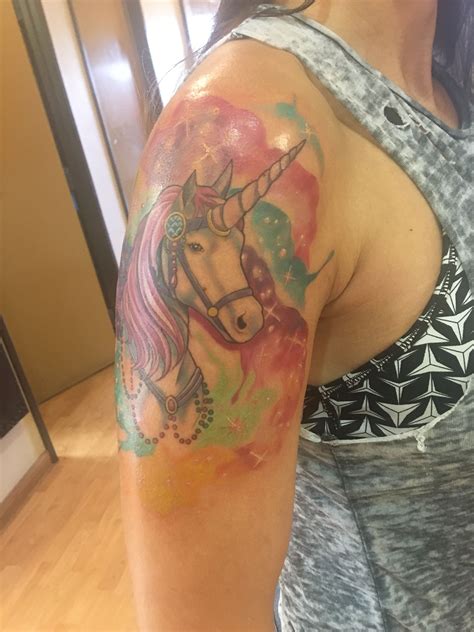 Maybe you would like to learn more about one of these? Unicorn tattoo Watercolor tattoo Shoulder piece ...