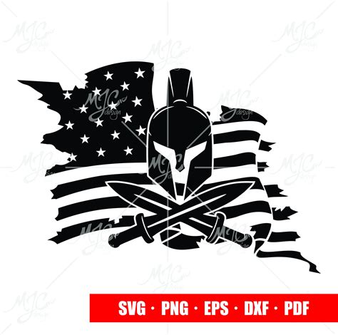 Spartan Flag Svg Spartan Svg Tattered Flag Svg American Flag Svg