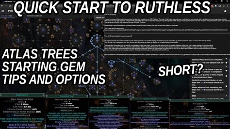 Ruthless SSF quick guide 1 starting gems and atlas - YouTube