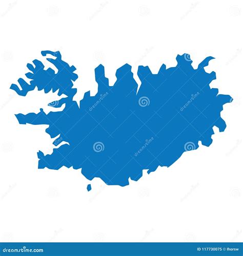 Blank Blue Similar Iceland Map Isolated On White Background European