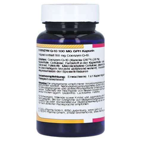 Coenzym a (коэнзим а) d6. Erfahrungen zu COENZYM Q10 100 mg GPH Kapseln 60 Stück ...