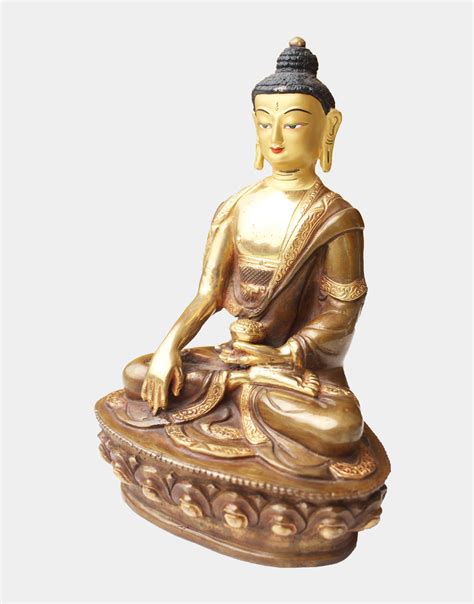 Gold Plated Gautam Buddha Statue Nepal 8 Inch High — Nepacrafts Product