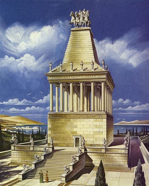The Mausoleum At Halicarnassus Colour Litho Photograph By English