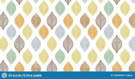 Cute Vector Autumn Leaf Pattern Abstract Banner Print