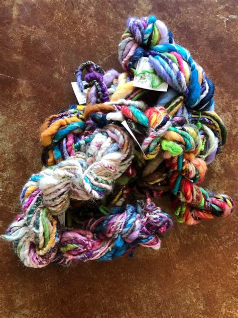 25 Off Colored Chunky Hand Spun Art Yarn 7 Skeins Totaling Etsy