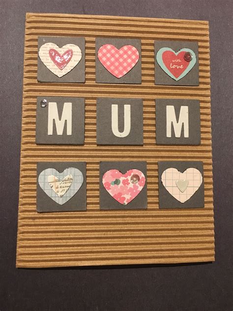 Mothers Day Card Kraft Card Corrugated Card Heart Card Paper