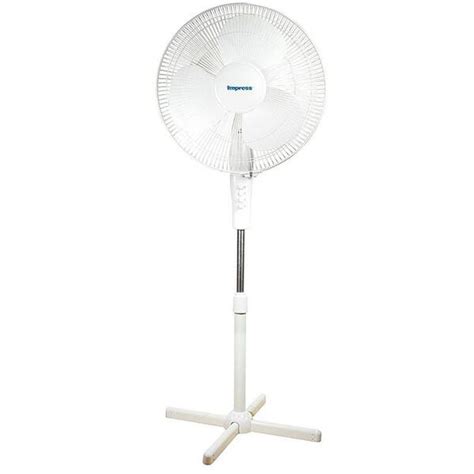 Impress 16 Oscillating Stand Fan White Im 724w 98580480m The Home