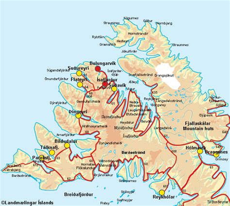 Map Of Westfjords And Strandir Nat