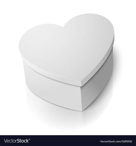 Realistic Blank Big Heart Shape Box Royalty Free Vector