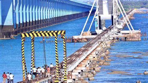 Pamban Bridge Gets New Girders The Hindu