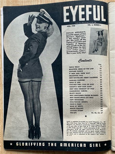 EYEFUL Magazine JUNE 1950 Pinups Vintage Playboy Beauty Etsy