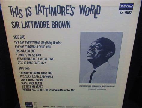 ラティモア・ブラウンvivid廃盤 Sir Lattimore Brown『this Is Lattimores World