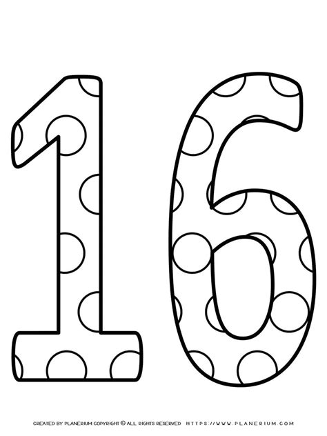 Coloring Page Number Pattern Sixteen Planerium
