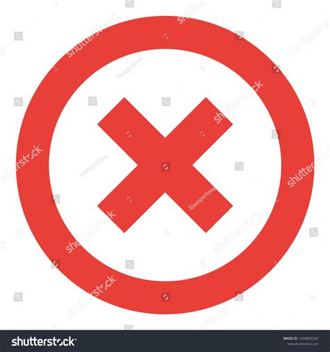 Cross Sign Element Red X Icon Stock Vector Royalty Free 1294835287
