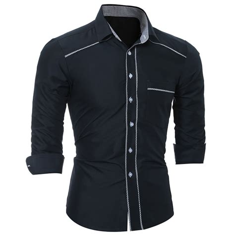 Brand 2018 Fashion Male Shirt Long Sleeves Tops Classic Personality
