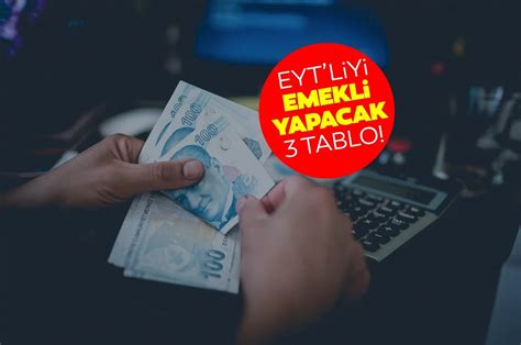 Eyt Yasasi Son Dakİka Eyt Düzenlemesi Ile 3 Tabloda Bütün Emeklilik Hesapları İşte Milyonları