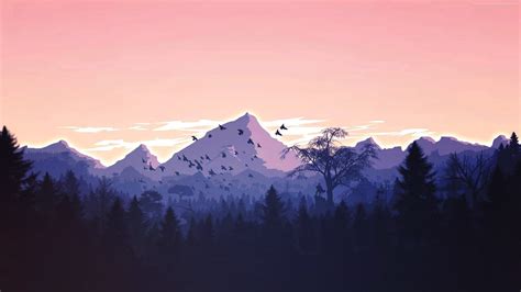 Aesthetic Mountain Desktop Wallpaper Free Hd Wallpaper