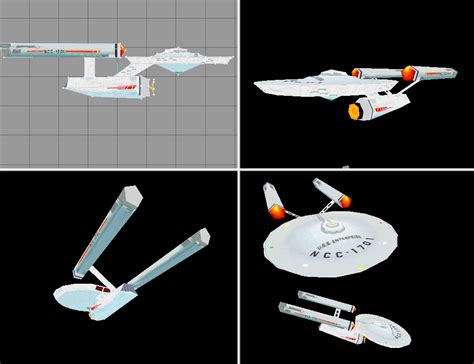 Lowpoly 3d Game Model Star Trek Constitution Class Star Fleet Heavy