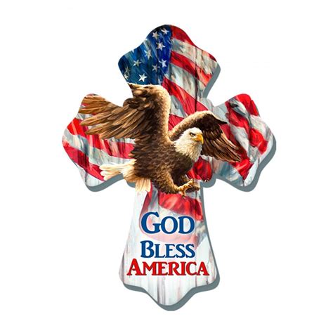 Wall Cross Eaglegod Bless America 6 X 8