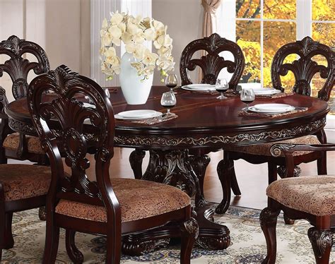 Deryn Park Cherry Extendable Oval Dining Table From Homelegance 2243