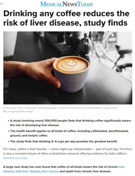 Medical News Today Drinking Any Coffee Reduces The Risk Of Liver Disease