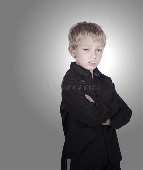 Mean And Cool Little Boy Stock Photo Image Of Blonde 11964452