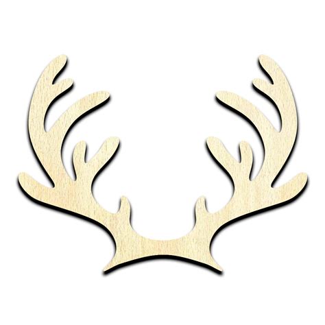 Reindeer Deer Buck Antlers Laser Cut Out Unfinished Wood Shape Craft