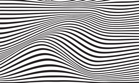 Abstract Stripe Background In Black And White With Wavy Lines Pattern
