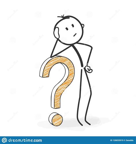 Stick Figure Cartoon Stickman With A Question Mark Icon Looking For Solutions Sponsored