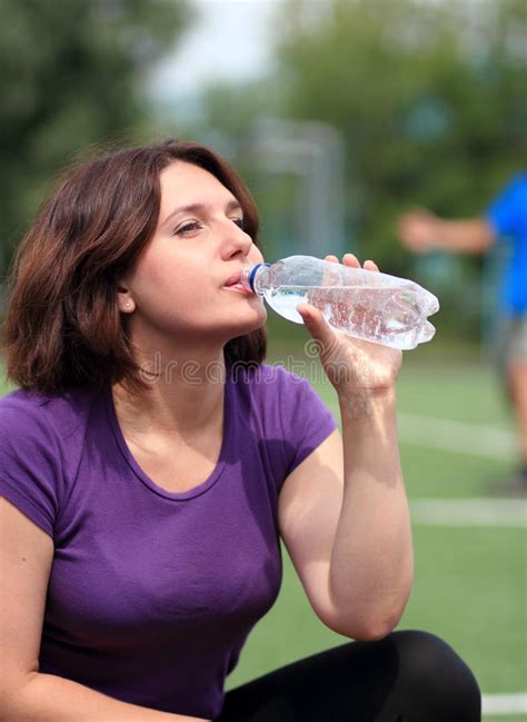 Fitness Woman Drinking Water Stock Photo Image Of Adults Refreshment