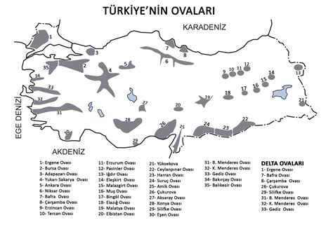 Türkiye nin Ovaları Haritalar Coğrafya Sitesi Fiziki coğrafya