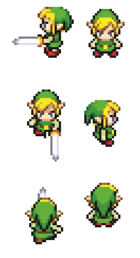 The Legend Of Zelda The Minish Cap Link Character Design Pixel Art
