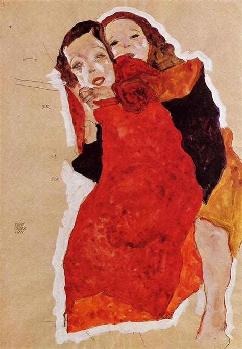 Egon Schiele Two Girls 1911 Kunst Kunstgeschiedenis Moderne Kunst