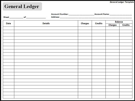 General Ledger Template Download Page Ms Word Templates General