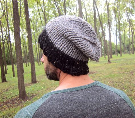 Mens Slouchy Hat Warm Oversized Beanie Knit Hats Men Bulky Caps Knitted
