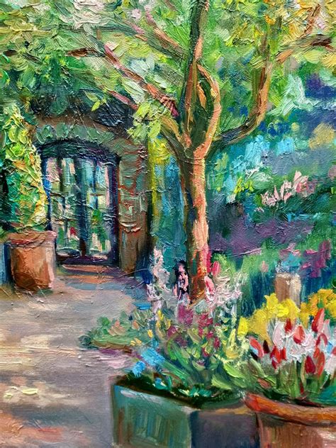 Gorgeous Cottage Oil Painting Blooming Garden Art Original Etsy
