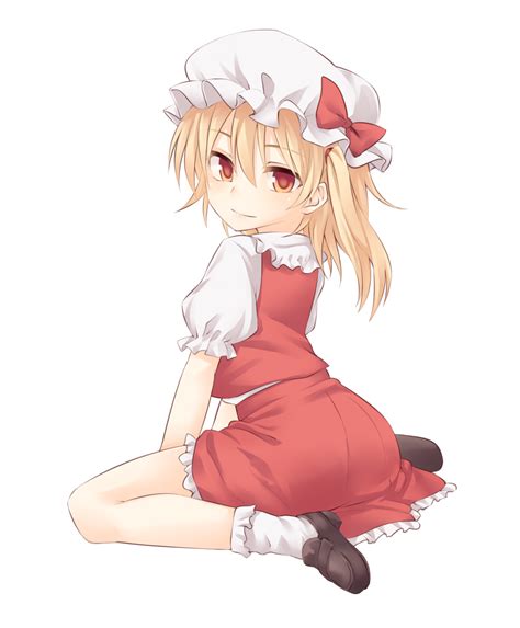 Miyo Ranthath Flandre Scarlet Touhou Commentary Request 1girl Ass Blonde Hair Bow