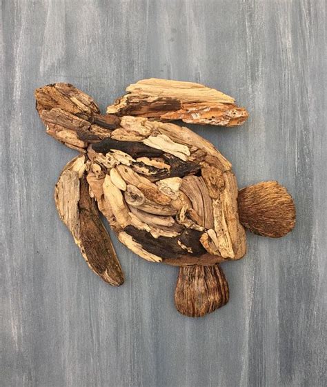 Driftwood Sea Turtle Coastal Wall Decor Driftwood Art Driftwood Art