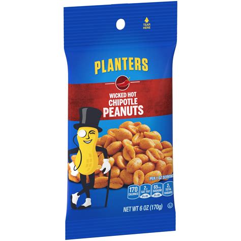 Planters Wicked Hot Chipotle Peanuts 6 Oz Bag
