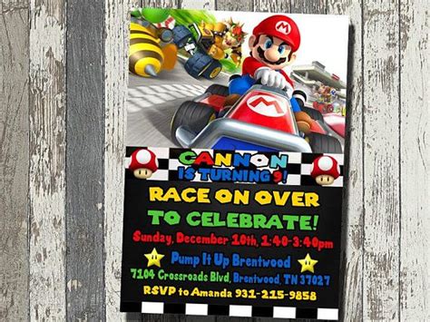Mario Kart Invitation Mario Kart Birthday Party Mario Kart Birthday