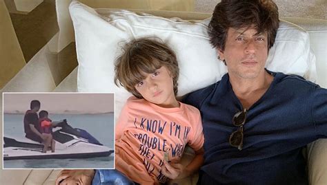 Shah Rukh Khans Jet Ski Ride With Son Abram Is Cuteness Overloaded Bollywood Bubble